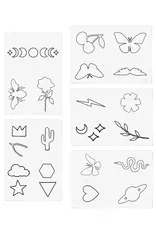 inkd by dani Hand Drawn Temporary Tattoos (outline pack)