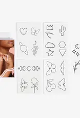 inkd by dani Hand Drawn Temporary Tattoos (outline pack)