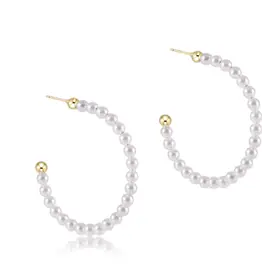 ENEWTON Beaded Gemstone Hoops 3mm Pearl