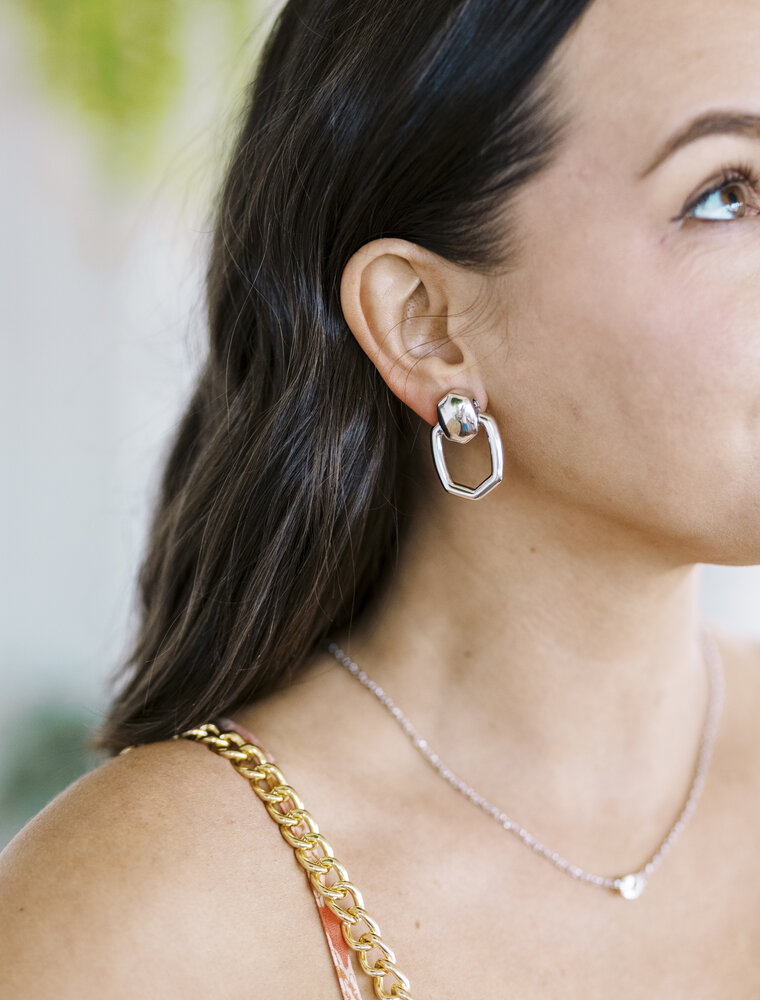 Kendra Scott Kai Open Frame Earring Rhodium