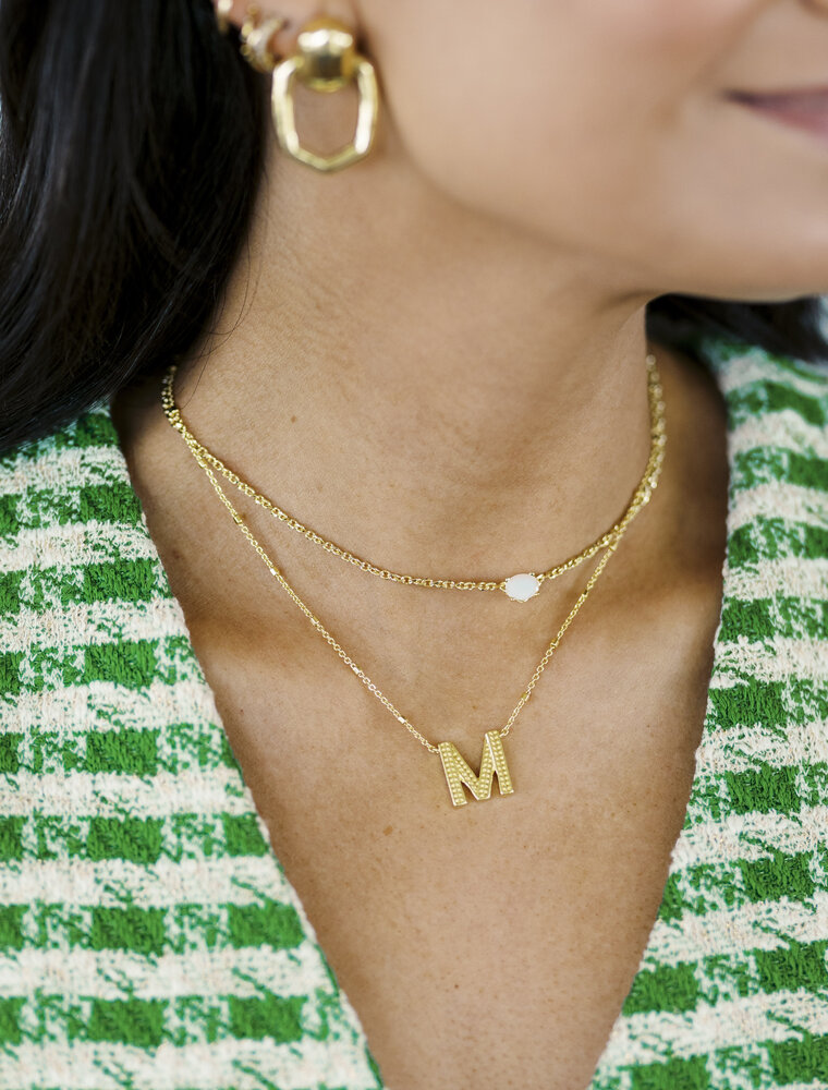 Kendra Scott Cailin Pendant Necklace Gold Champagne Opal Crystal