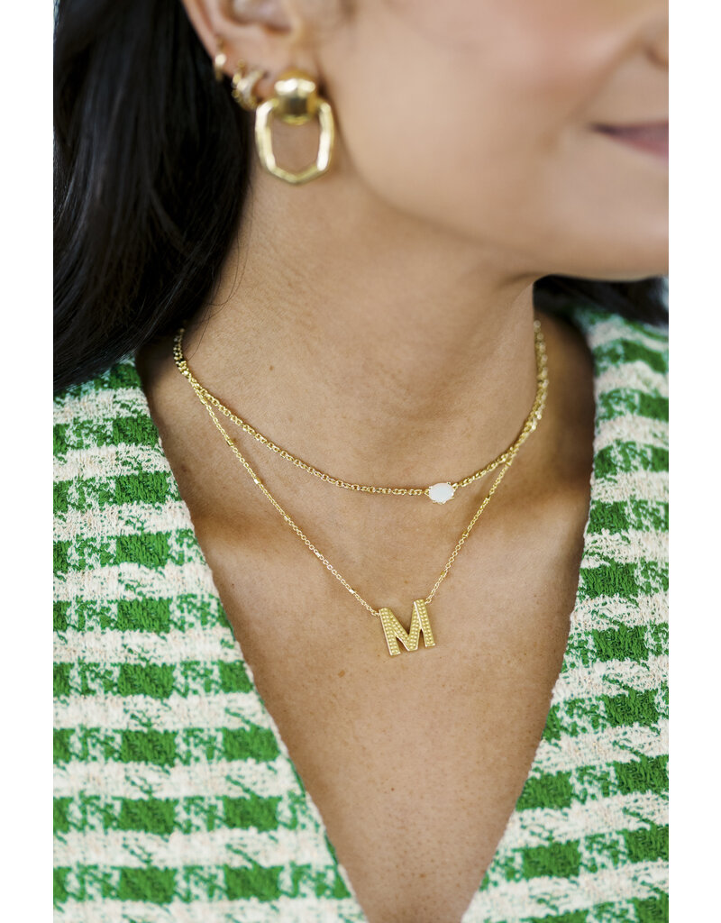 Kendra Scott Cailin Pendant Necklace Gold Champagne Opal Crystal