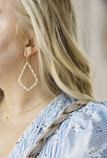 Kendra Scott Sophee Crystal Open Frame Earring Gold White Crystal