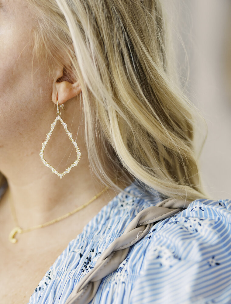 Kendra Scott Sophee Crystal Open Frame Earring Gold White Crystal