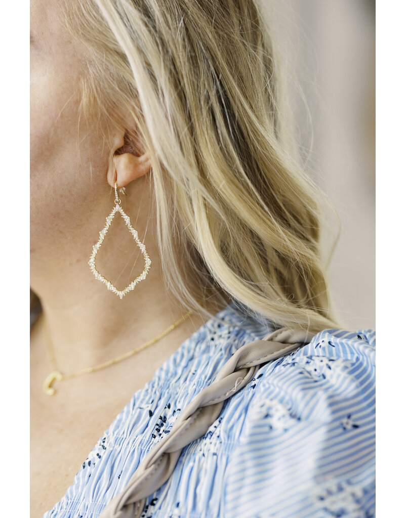 Kendra Scott Sophee Crystal Open Frame Earring Gold White Crystal