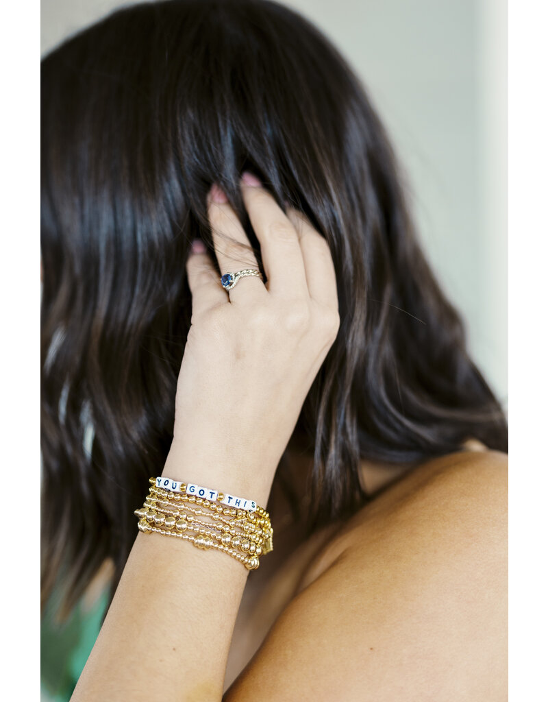 ENEWTON Classic Blissful Pattern Bead Bracelet 6MM Gold
