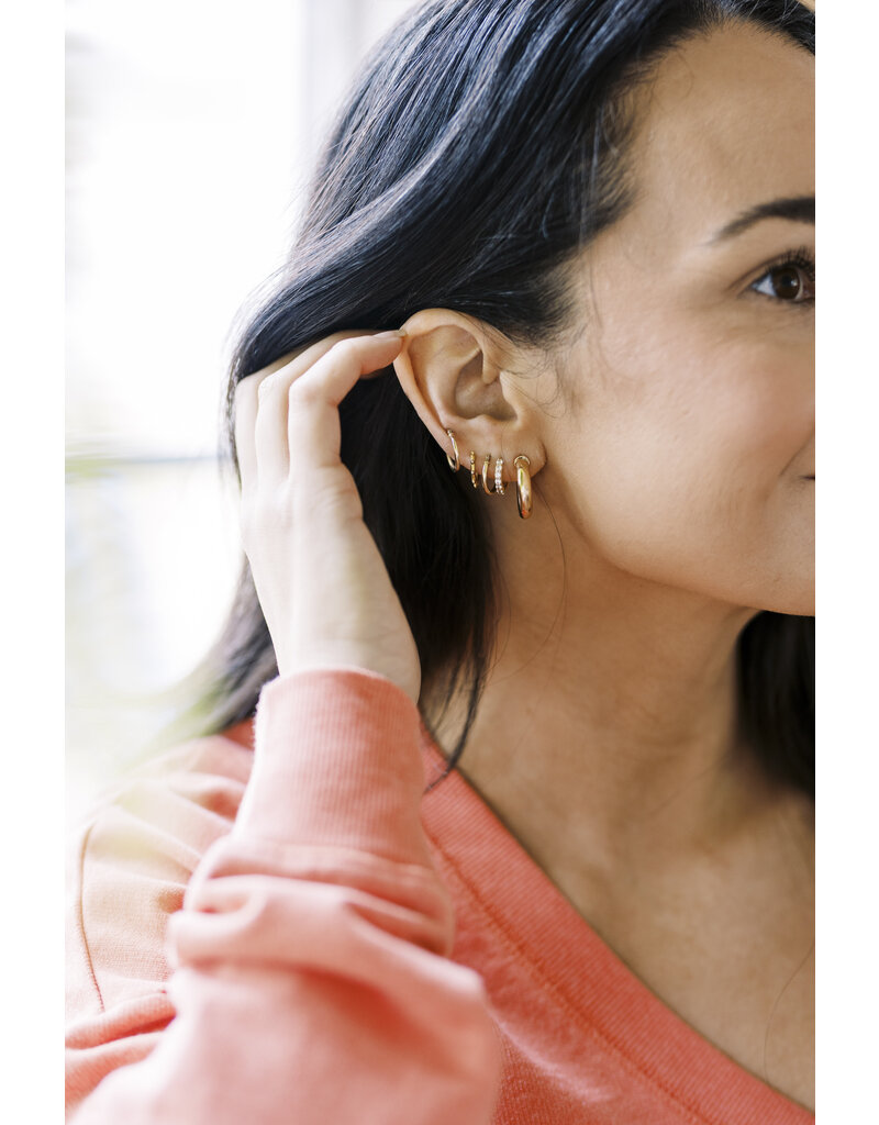 ENEWTON Round Gold 0.5 Post Hoop Earring 4MM Smooth