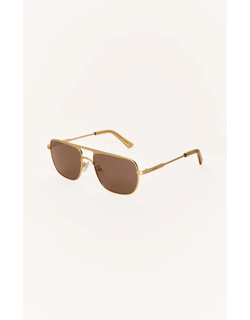 Z Supply Skyline Gold Brown Polarized Sunnies