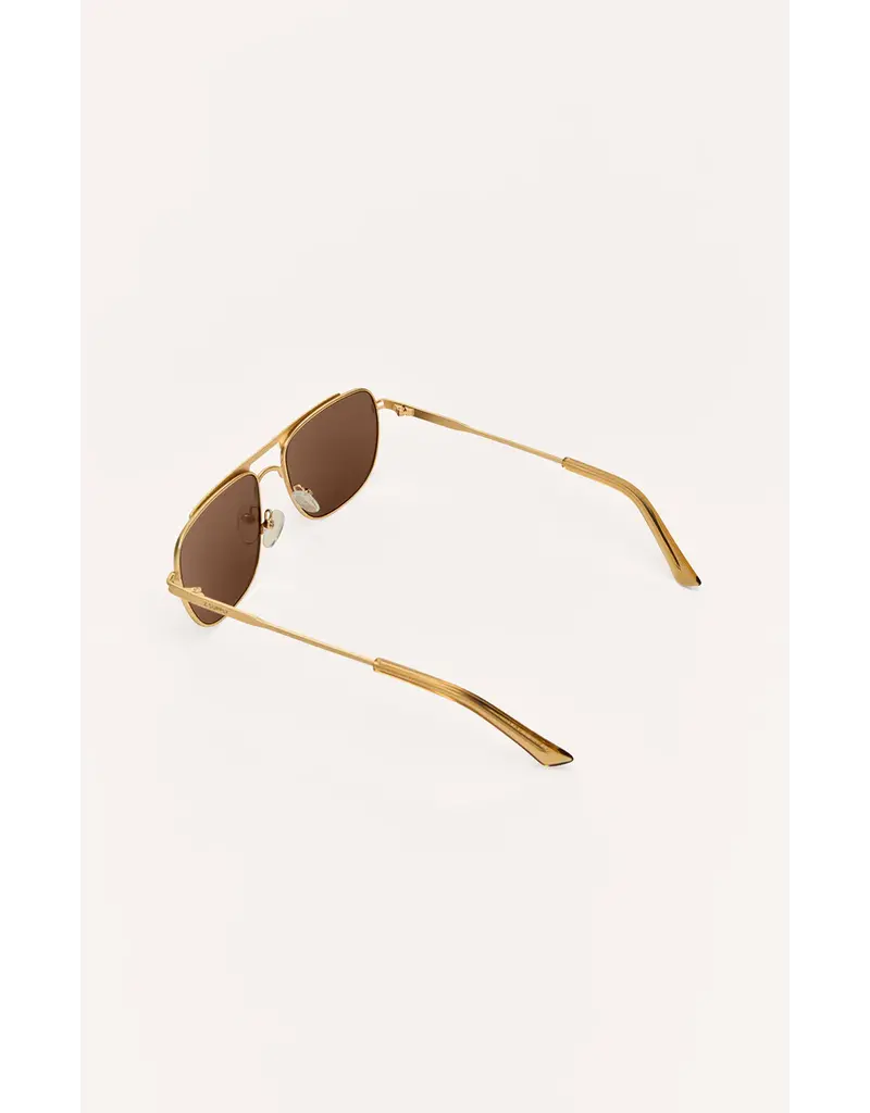 Z Supply Skyline Gold Brown Polarized Sunnies