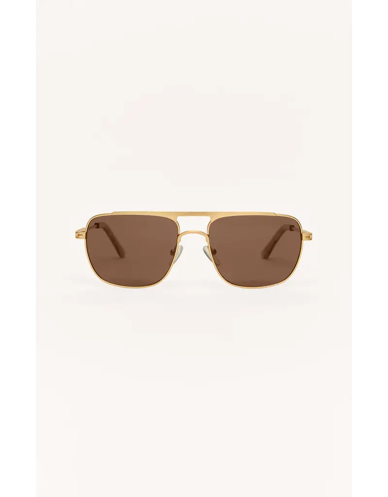 Z Supply Skyline Gold Brown Polarized Sunnies