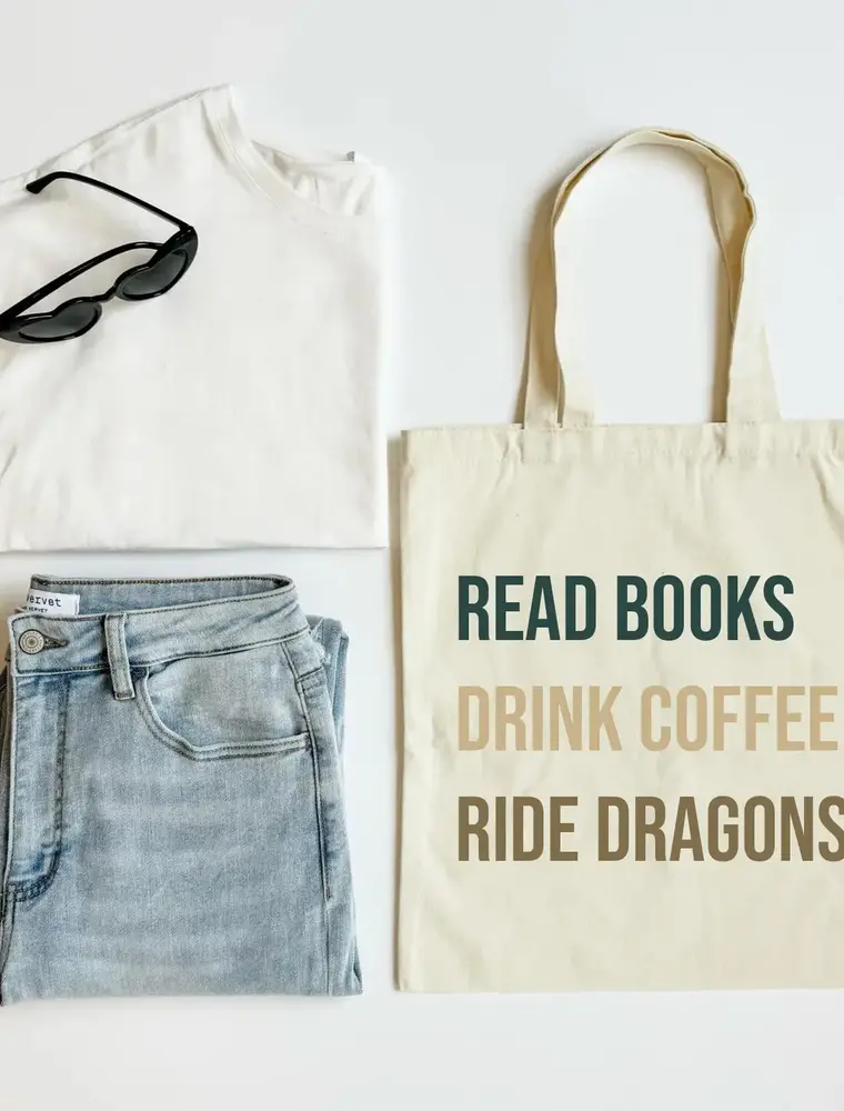 Mugsby Read Books Ride Dragons Tote