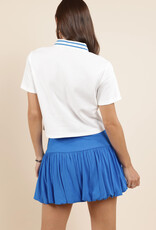 Sadie & Sage Courtside Striped Collar Polo Top