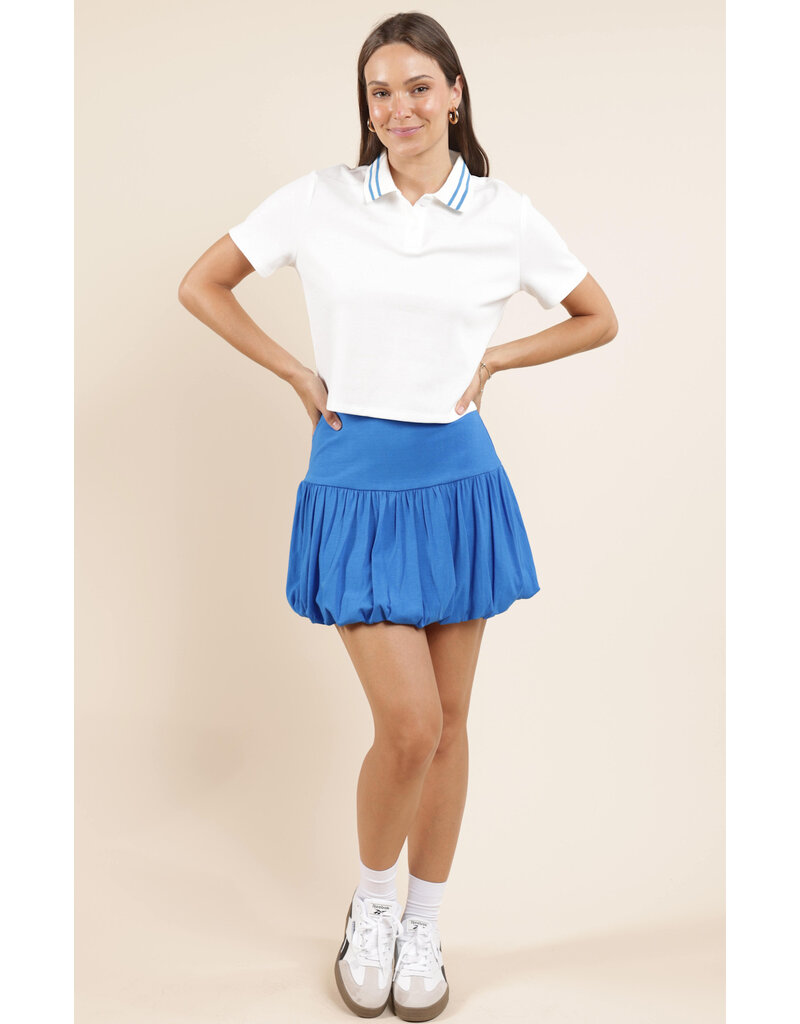 Sadie & Sage Courtside Striped Collar Polo Top