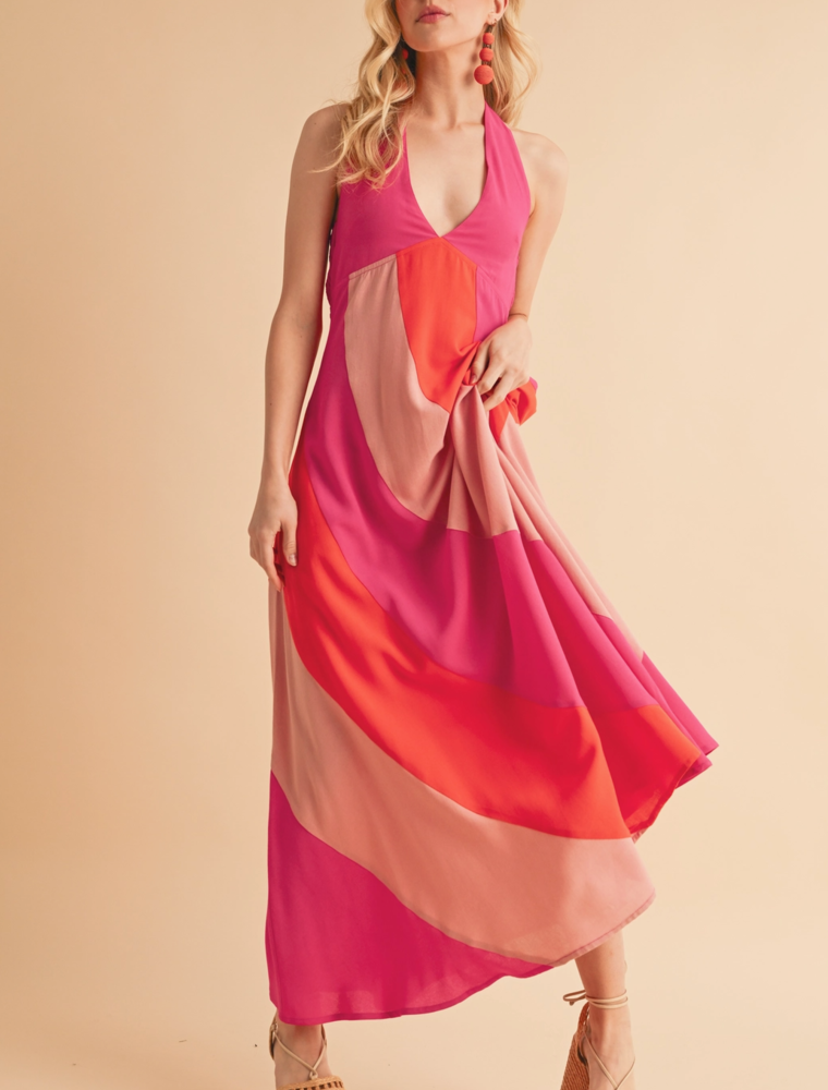 AEMI + CO Gali Colorblock Maxi Dress