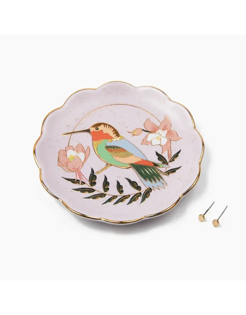 Scout Curated Wears Jewelry Dish & Stud Earring Set - Hummingbird/Lavender