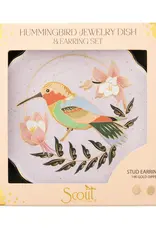 Scout Curated Wears Jewelry Dish & Stud Earring Set - Hummingbird/Lavender
