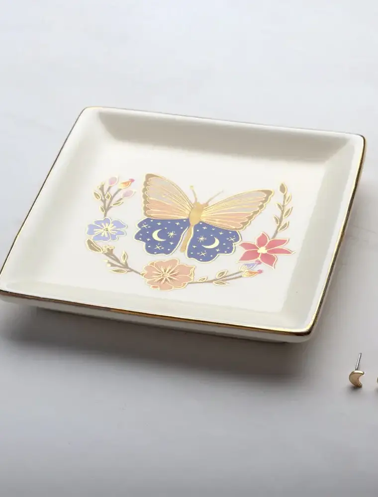 Scout Curated Wears Jewelry Dish & Stud Earrings - Butterfly Cream