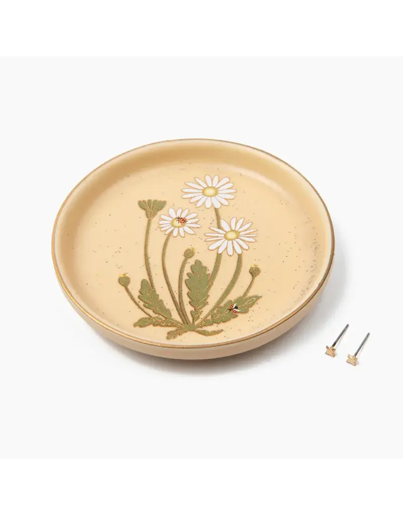 Scout Curated Wears Jewelry Dish & Stud Earrings Set - Daisy/Vanilla