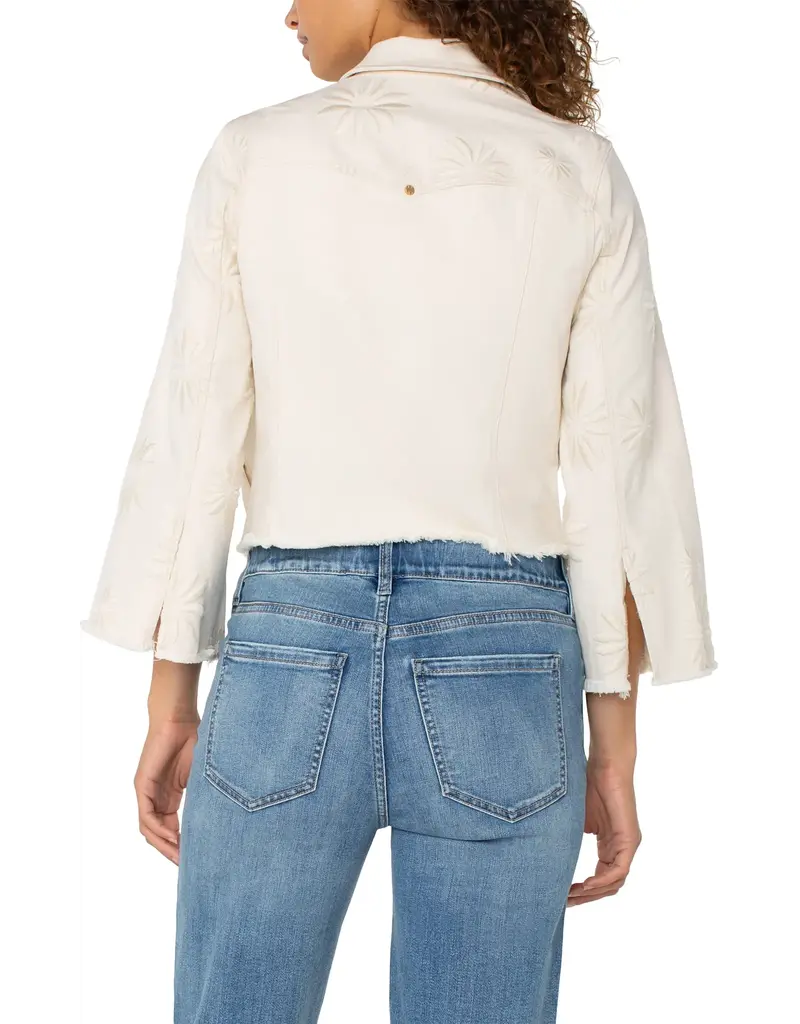Liverpool Jacket With Wide Sleeves W/ Embroider Florals
