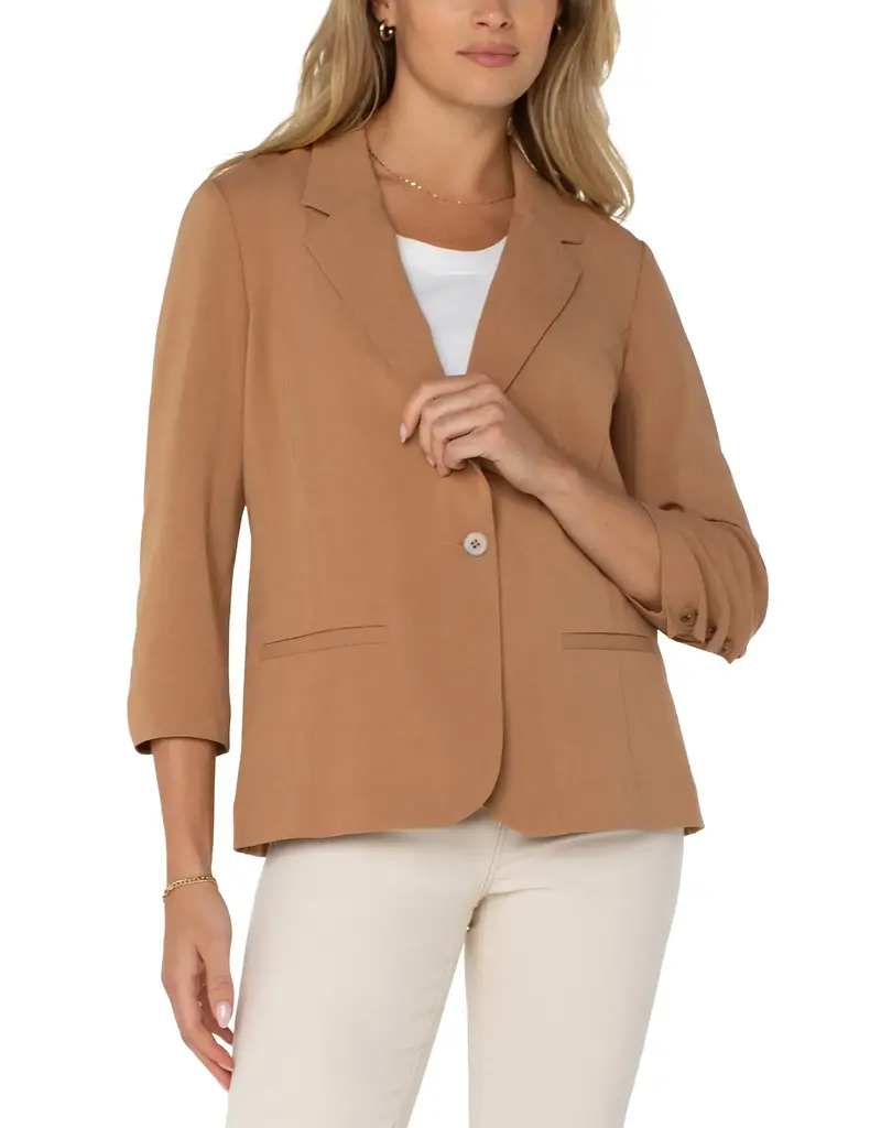 Liverpool Fitted Blazer With Ruched Sleeves