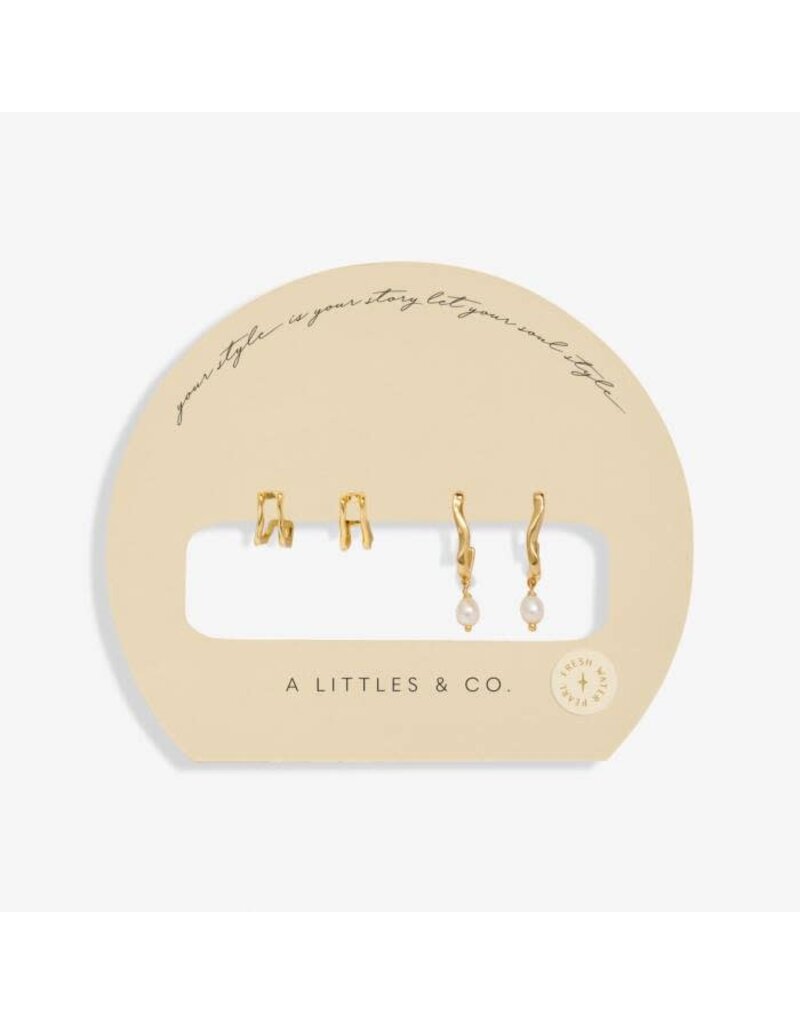 A Littles & Co. SOUL SHINE Set of 2 Textured Pearl Earrings