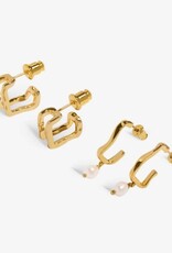 A Littles & Co. SOUL SHINE Set of 2 Textured Pearl Earrings