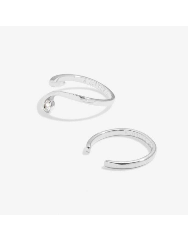 A Littles & Co. SOUL SHINE Set of 2 CZ Wave Rings