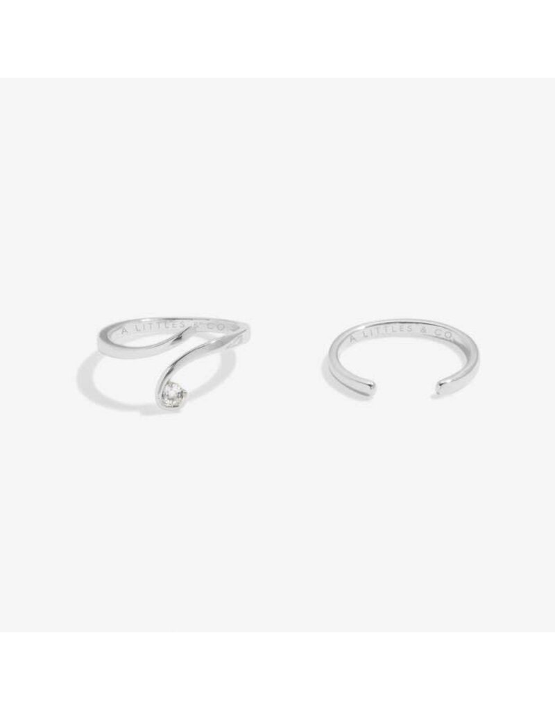 A Littles & Co. SOUL SHINE Set of 2 CZ Wave Rings