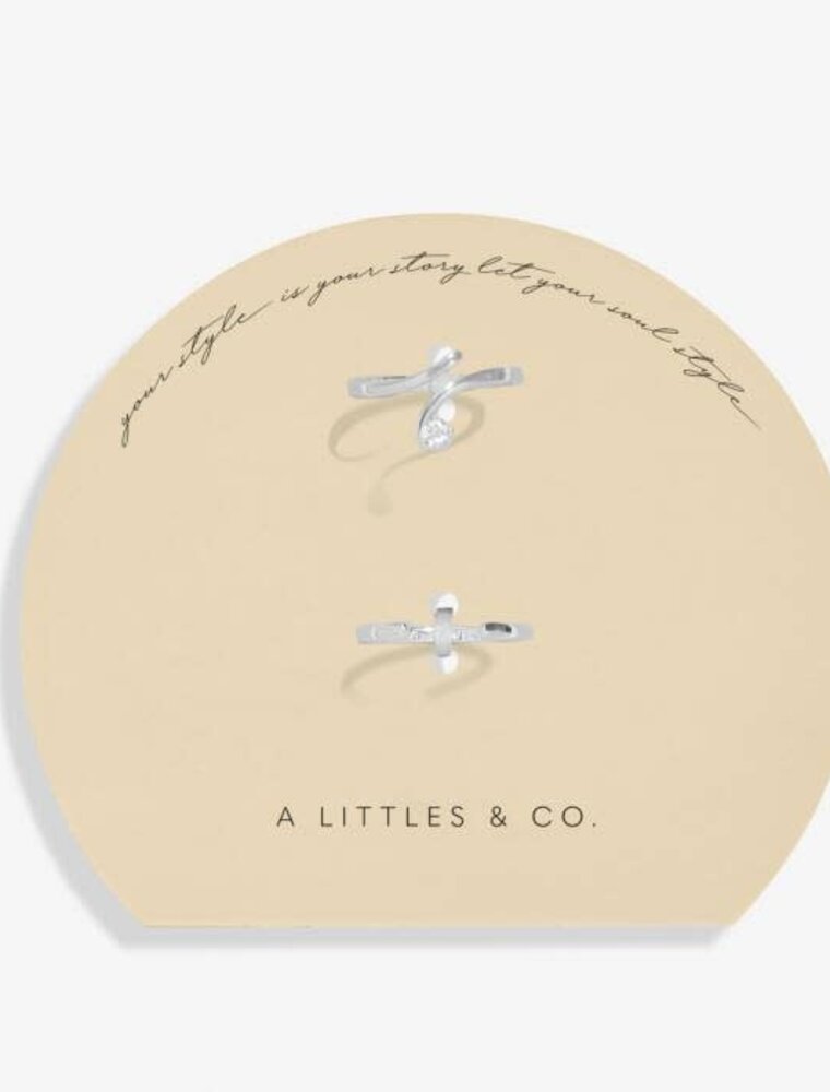 A Littles & Co. SOUL SHINE Set of 2 CZ Wave Rings