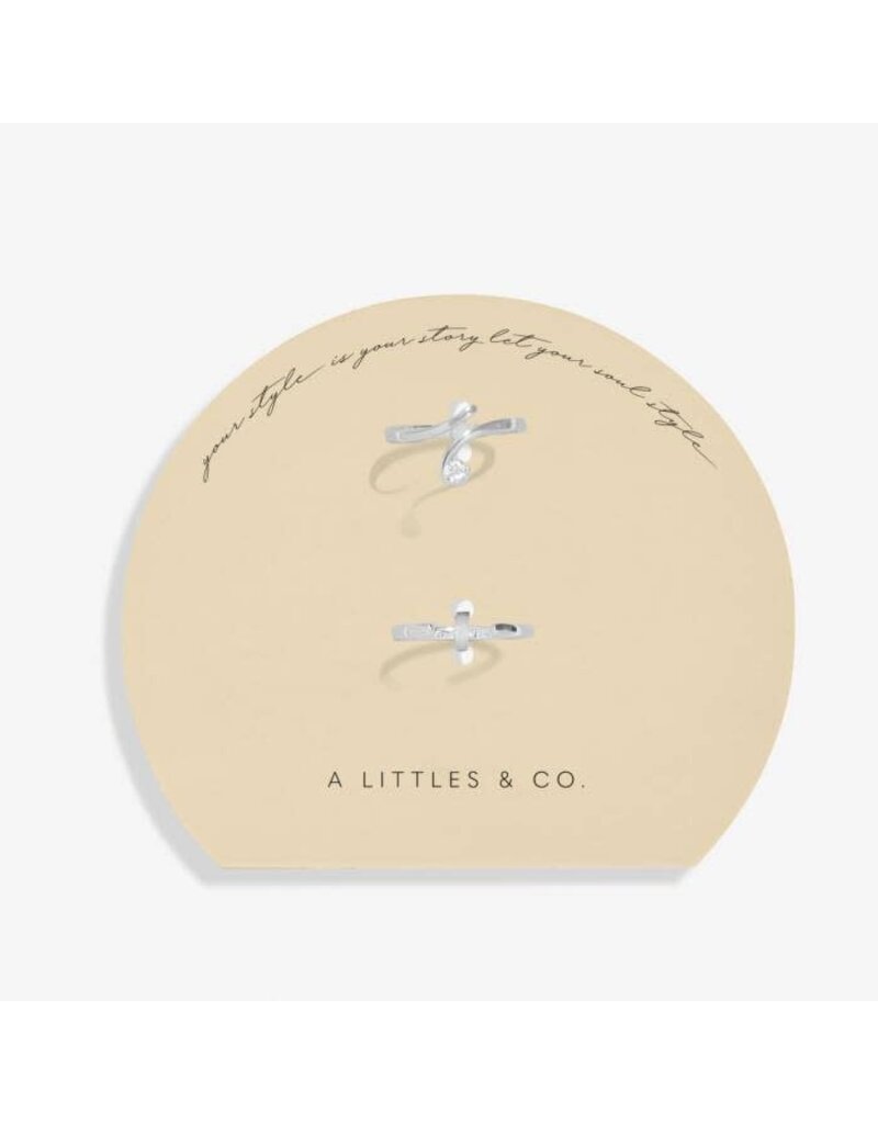 A Littles & Co. SOUL SHINE Set of 2 CZ Wave Rings