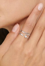 A Littles & Co. SOUL SHINE Set of 2 CZ Wave Rings