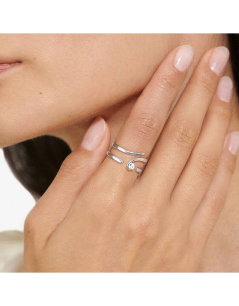 A Littles & Co. SOUL SHINE Set of 2 CZ Wave Rings