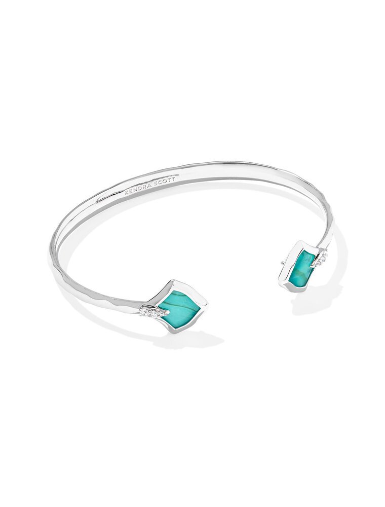 Kendra Scott Joelle Cuff Bracelet Rhodium Bright Aqua Illusion