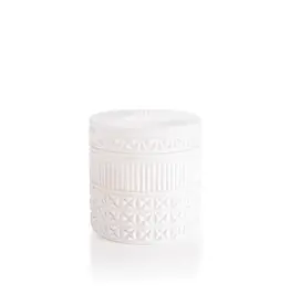 Capri Blue Volcano White Opal Gilded Faceted Jar