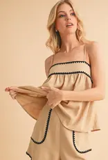 AEMI + CO Tacie Rickrack Trim Shorts