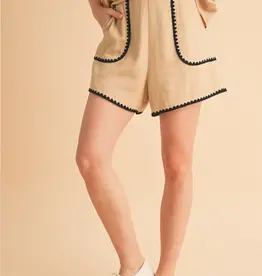AEMI + CO Tacie Rickrack Trim Shorts