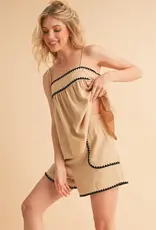 AEMI + CO Tacie Rickrack Trim Shorts