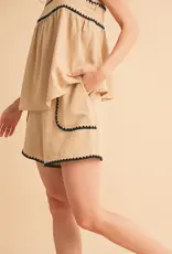 AEMI + CO Tacie Rickrack Trim Shorts