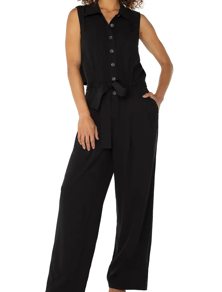 Liverpool Sleeveless Wide Leg Jumpsuit