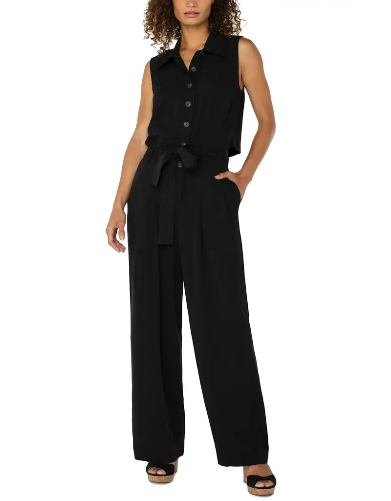 Liverpool Sleeveless Wide Leg Jumpsuit