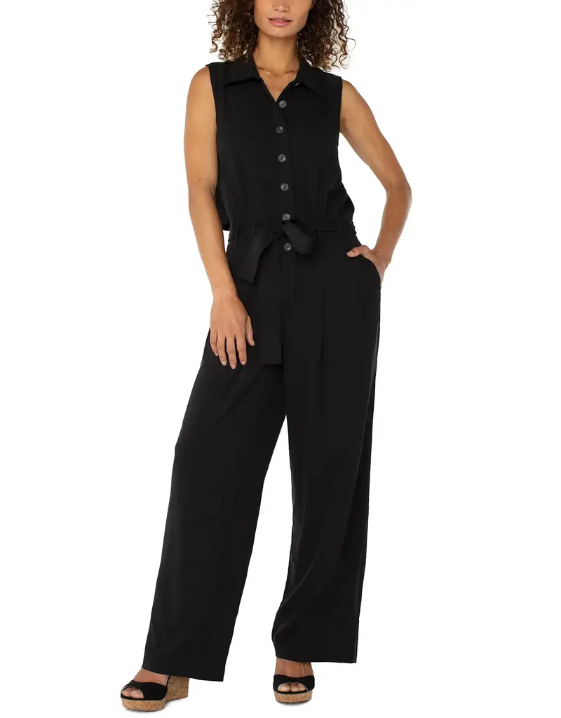 Liverpool Sleeveless Wide Leg Jumpsuit