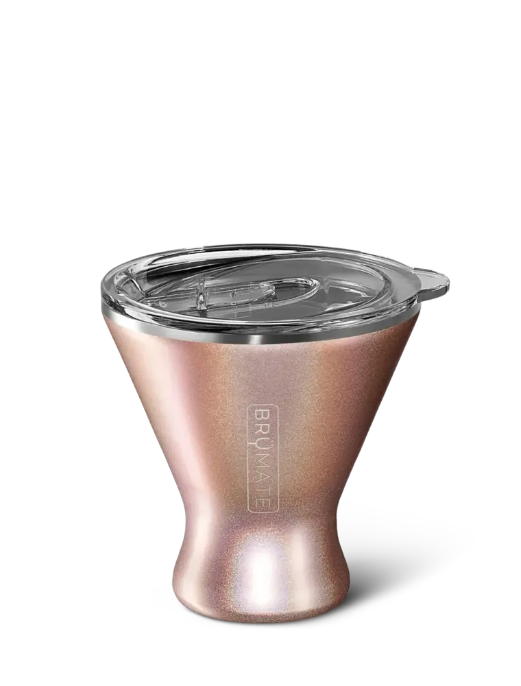 BruMate Margtini Tumbler 10 oz Glitter Rose Gold