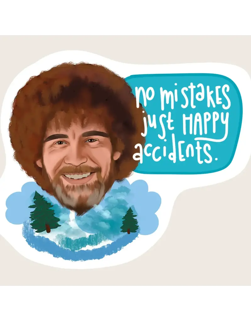 Cocollama Design Funny Bob Ross Sticker