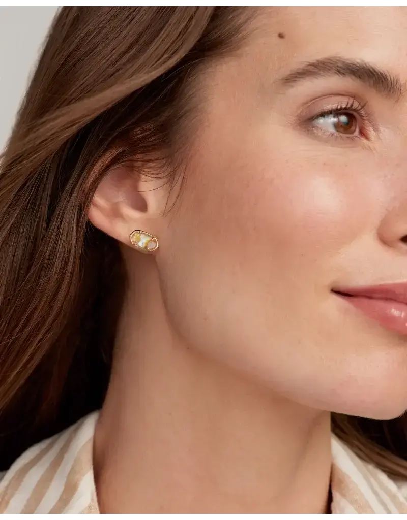Kendra Scott Grayson Gold Stone Stud Earrings