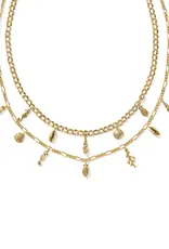 Kendra Scott Alexa Vintage Gold Multi Strand Necklace