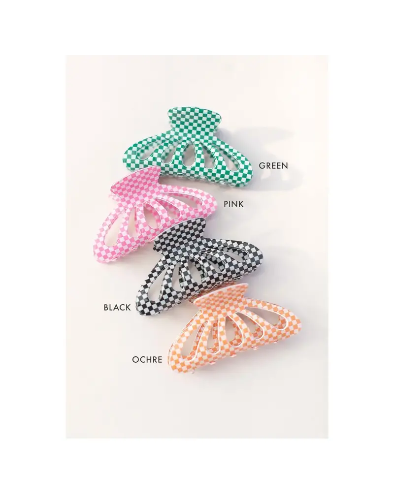 Space 46 Wholesale Checker Butterfly Hair Clip Pink