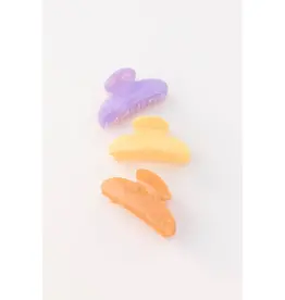Space 46 Wholesale Embossed Flower Hair Clip Orange