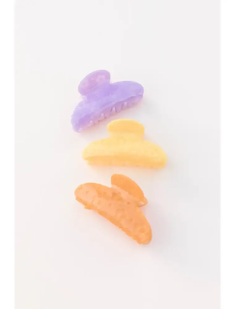 Space 46 Wholesale Embossed Flower Hair Clip Orange