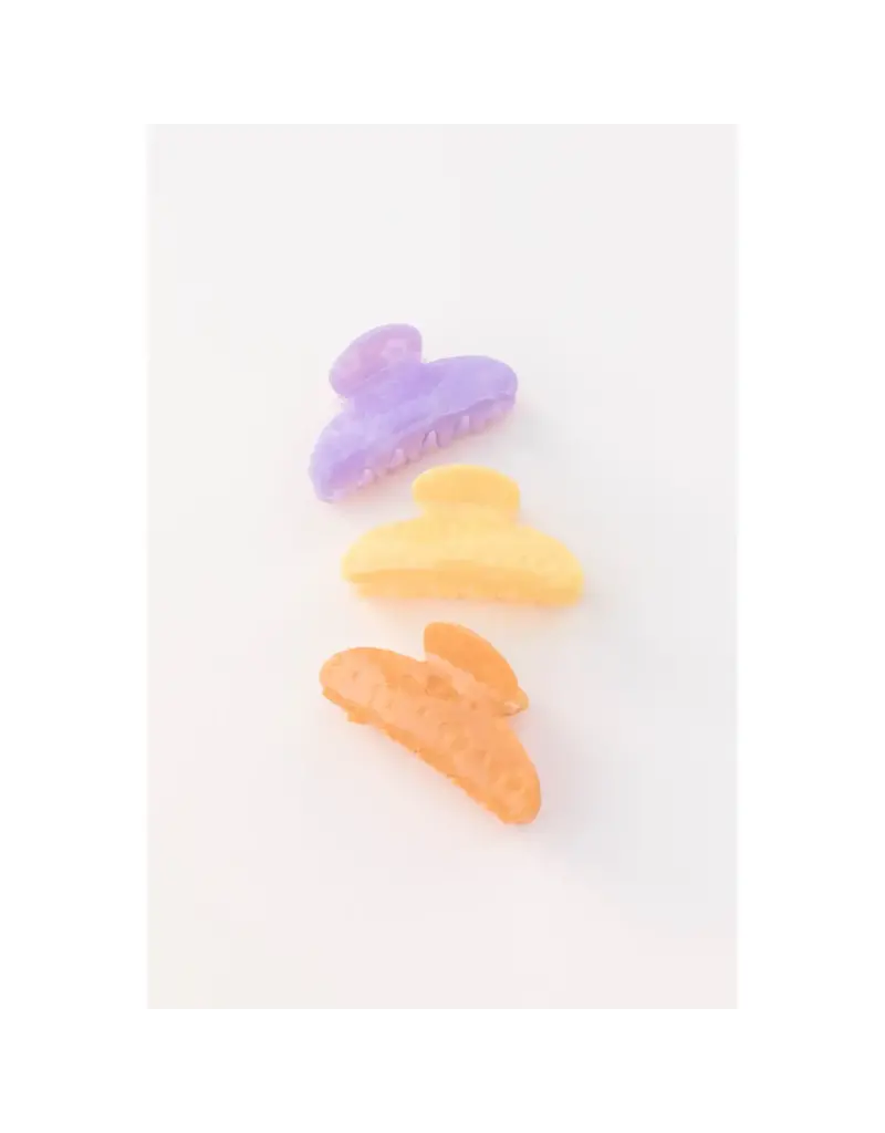Space 46 Wholesale Embossed Flower Hair Clip Orange