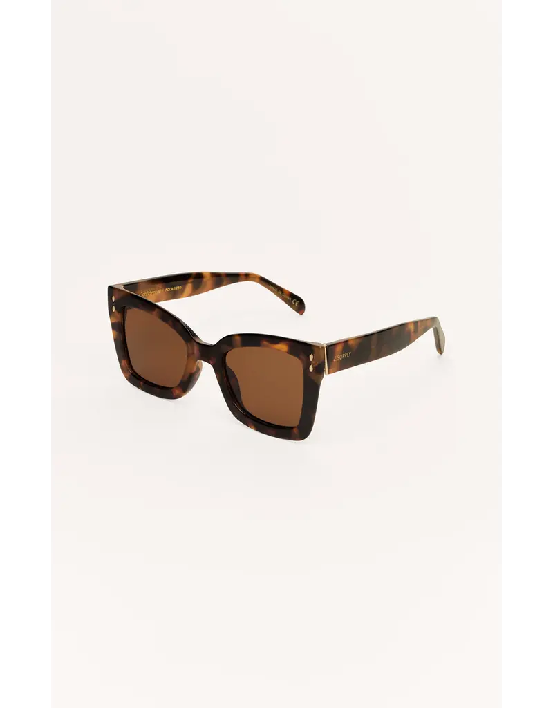 Z Supply Confidential Brown Tortoise - Brown Polar Sunglasses